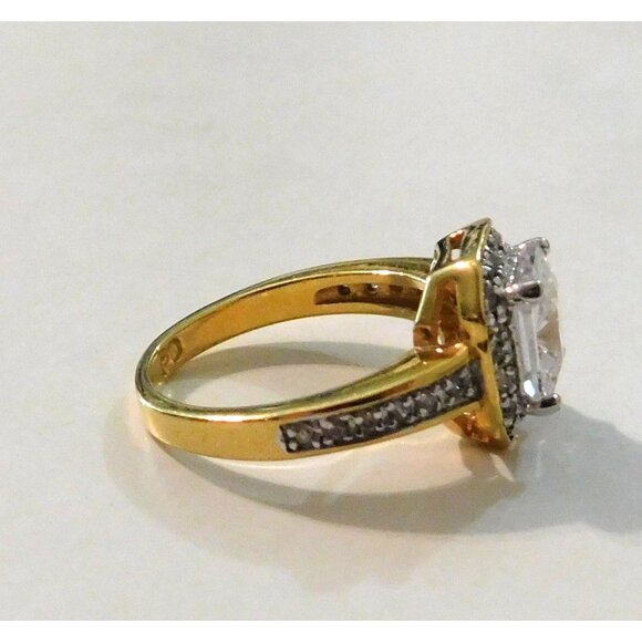 Premier Designs Love At First Sight Ring Size 7 Cubic Zirconia Crystals Gold Pla - Picture 5 of 7